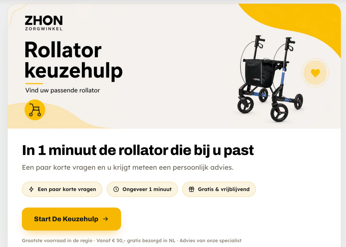 Rollator kiezen: waar moet u op letten?