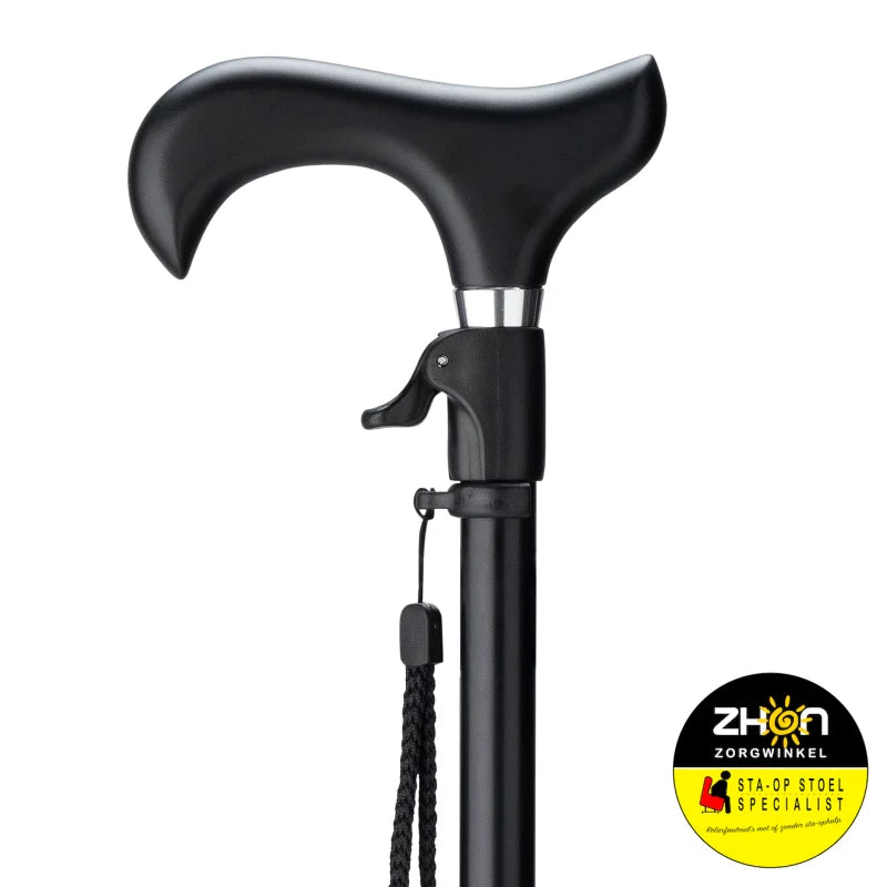 Wandelstok met drukknop bediening - Zwart