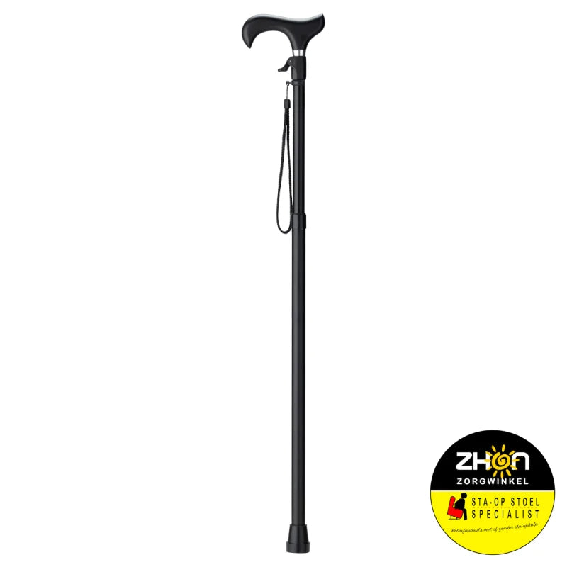 Wandelstok met drukknop bediening - Zwart