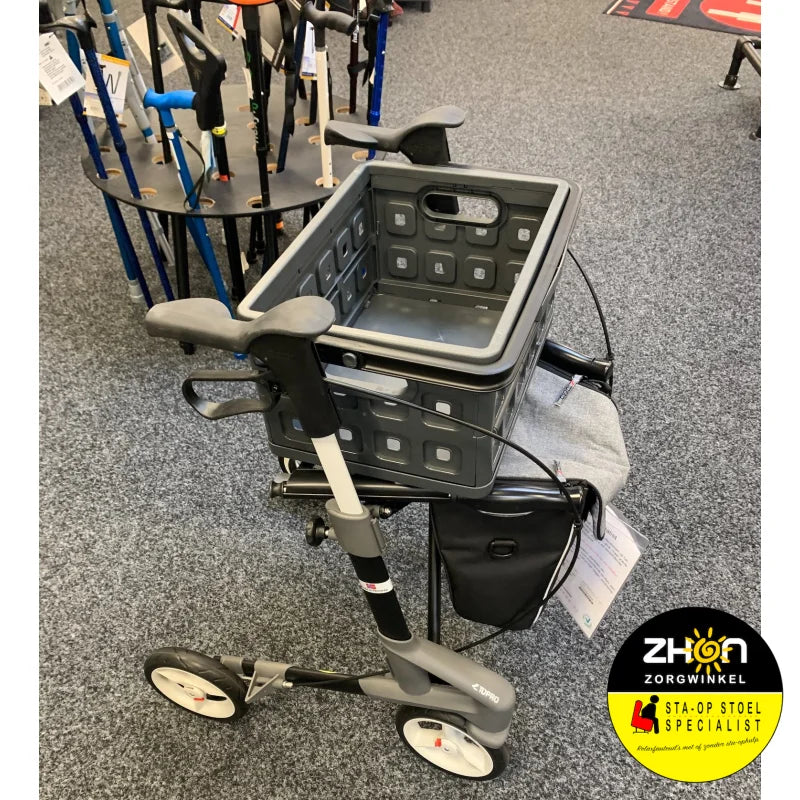ZHON - Rollator-krat - Vouwkrat voor op zitje van de rollator - Universeel - Antraciet
