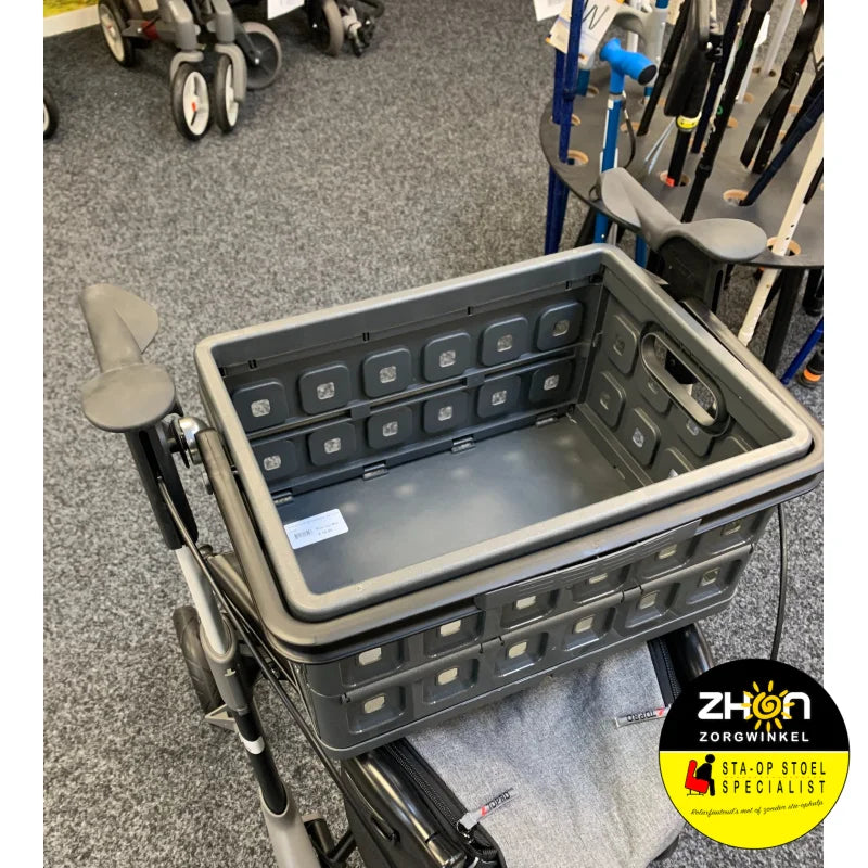 ZHON - Rollator-krat - Vouwkrat voor op zitje van de rollator - Universeel - Antraciet