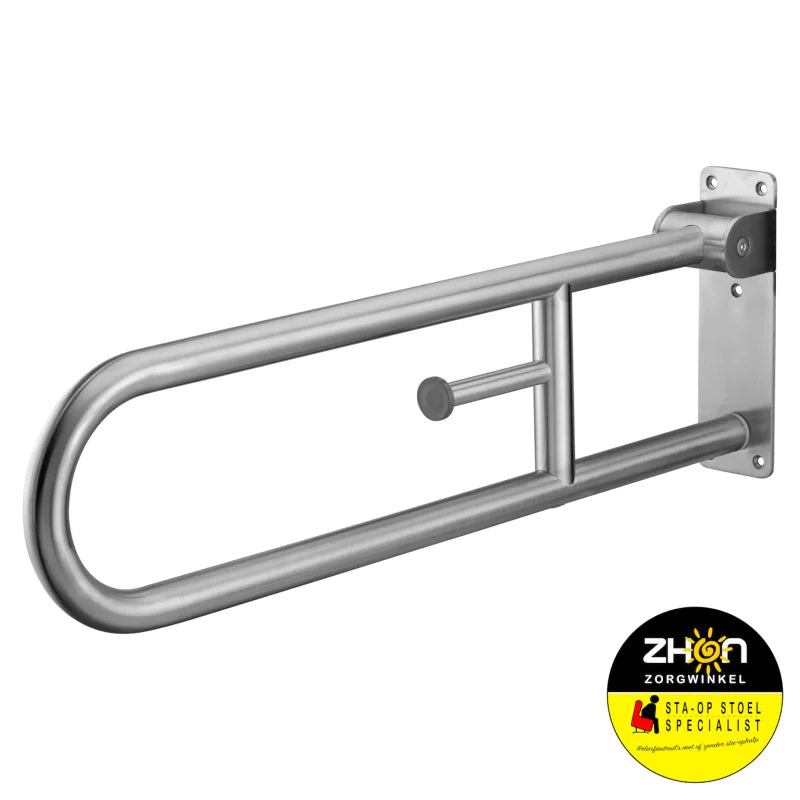 MultiMotion toiletbeugel opklapbaar RVS - 76 cm met toiletrolhouder
