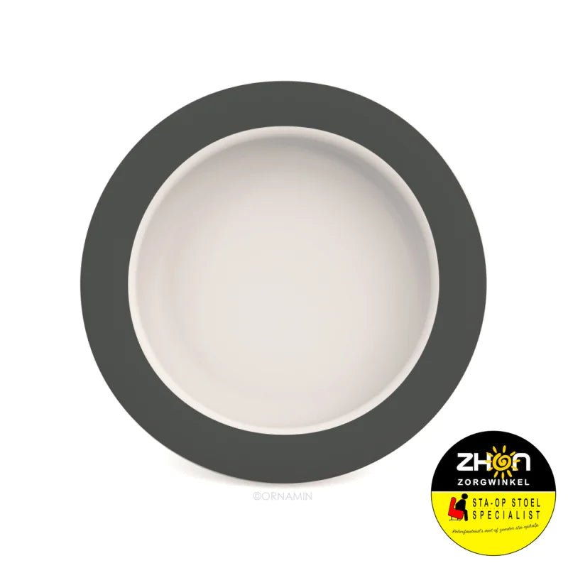 Bord klein 20cm Wit-Antraciet
