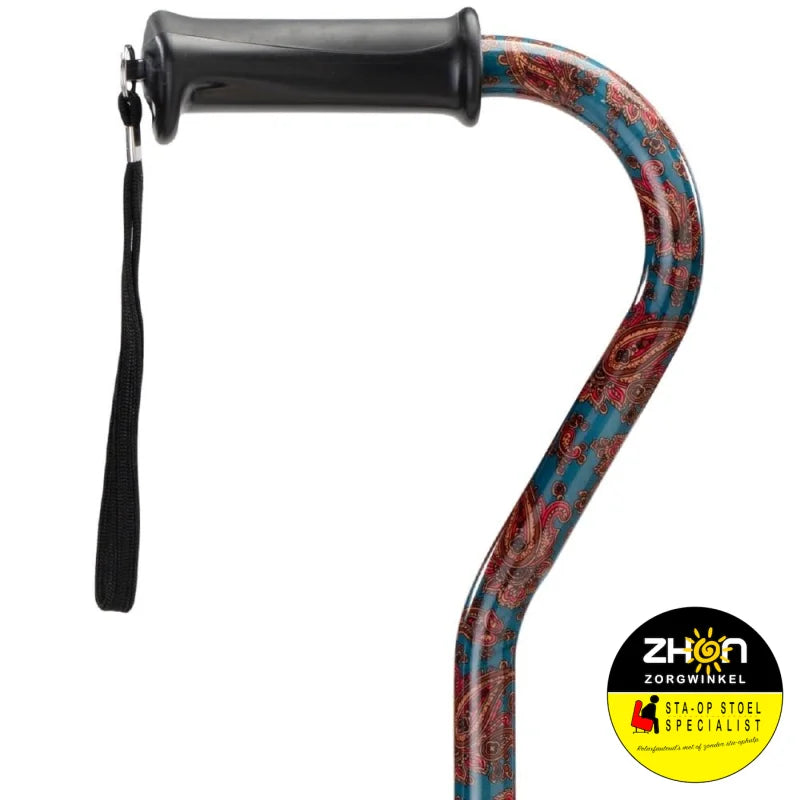 MultiMotion wandelstok met offset handvat - Groen Paisley