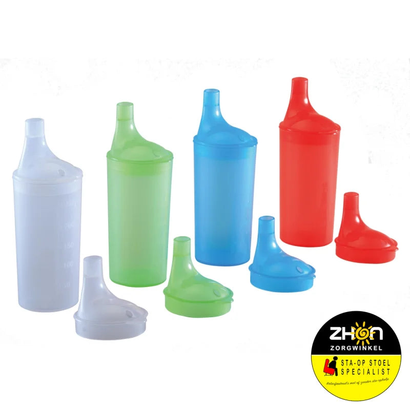 Drinkbekerset met lange tuitdeksels