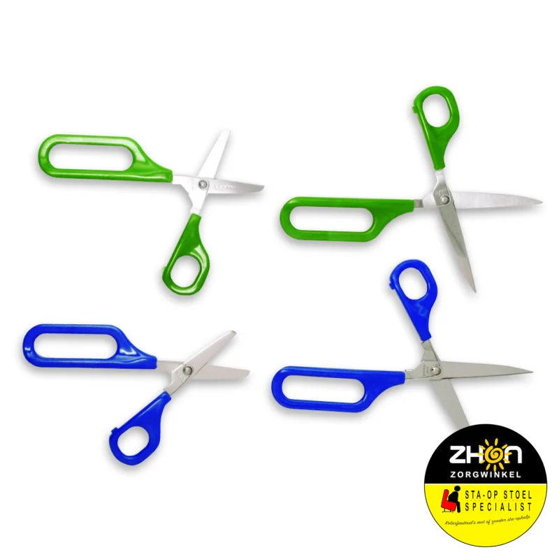 Zelfopenende schaar met 1 groot oog en 1 klein oog