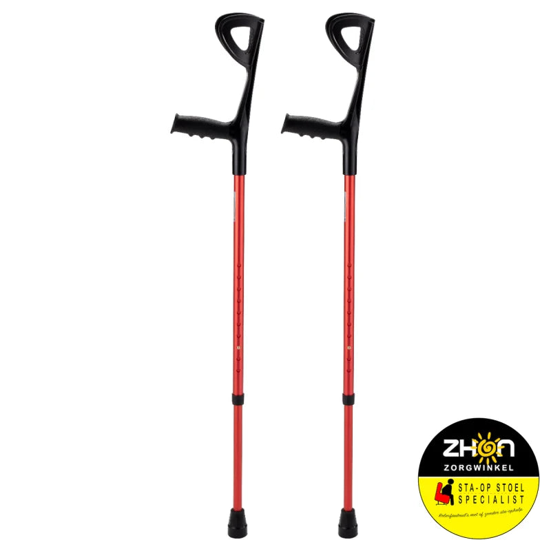 MultiMotion elleboogkrukken met open manchet - Rood
