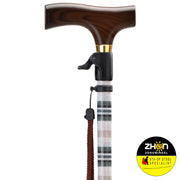 MultiMotion wandelstok met drukknop bediening - Beige geruit