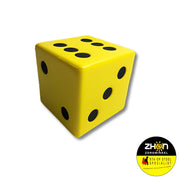 Dobbelsteen Geel met zwarte voe