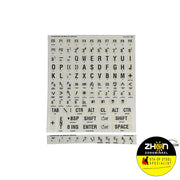 Toetsenbordstickers Braille Zw