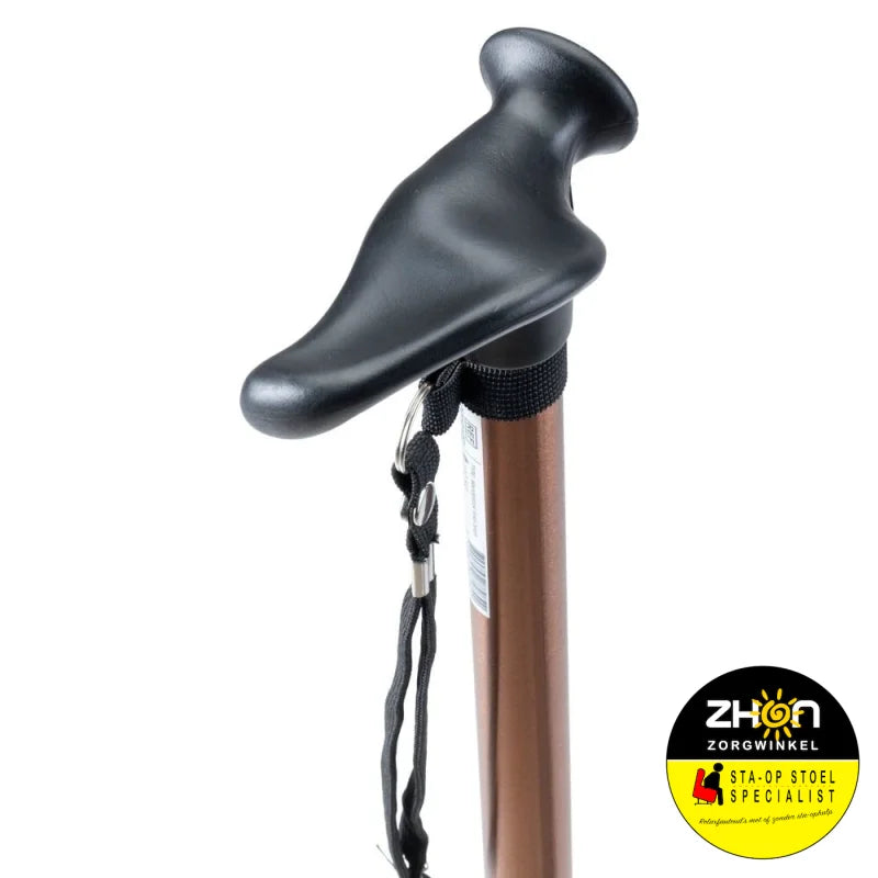 MultiMotion wandelstok met anatomisch handvat - Links - Bruin