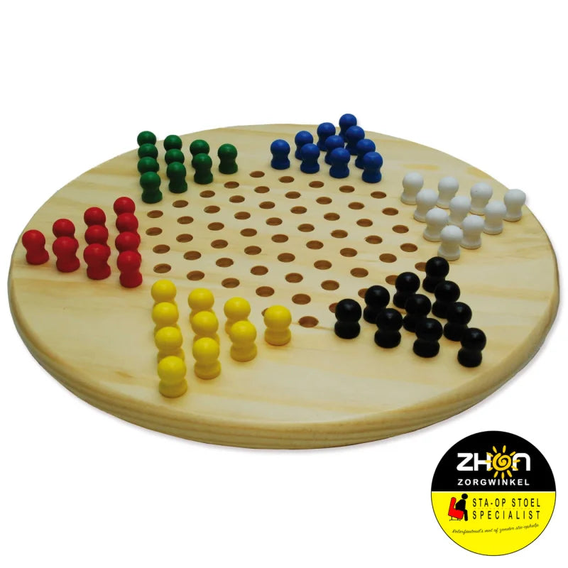 Halma-ster blank hout, rond