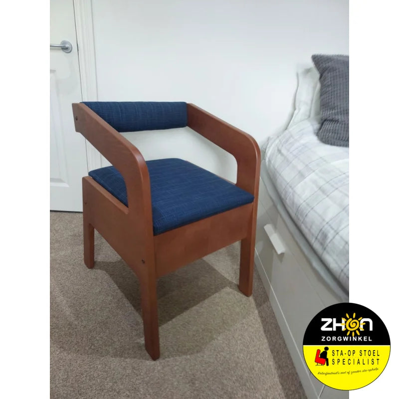 Commode walnut-blauw