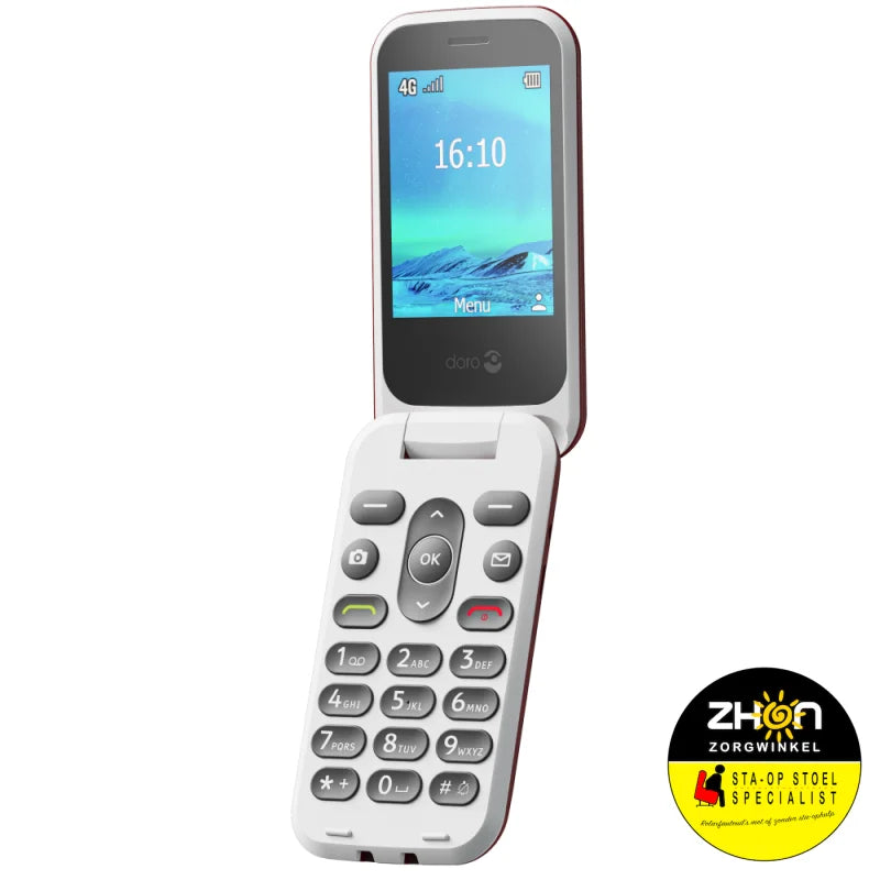 Doro 2880 mobiele telefoon 4G rood/wit