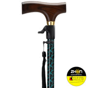 MultiMotion wandelstok met drukknop bediening - Zwart/ groene print