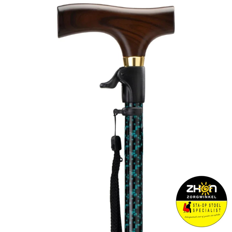 MultiMotion wandelstok met drukknop bediening - Zwart/ groene print