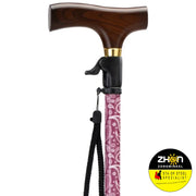 MultiMotion wandelstok met drukknop bediening - Rood paisley