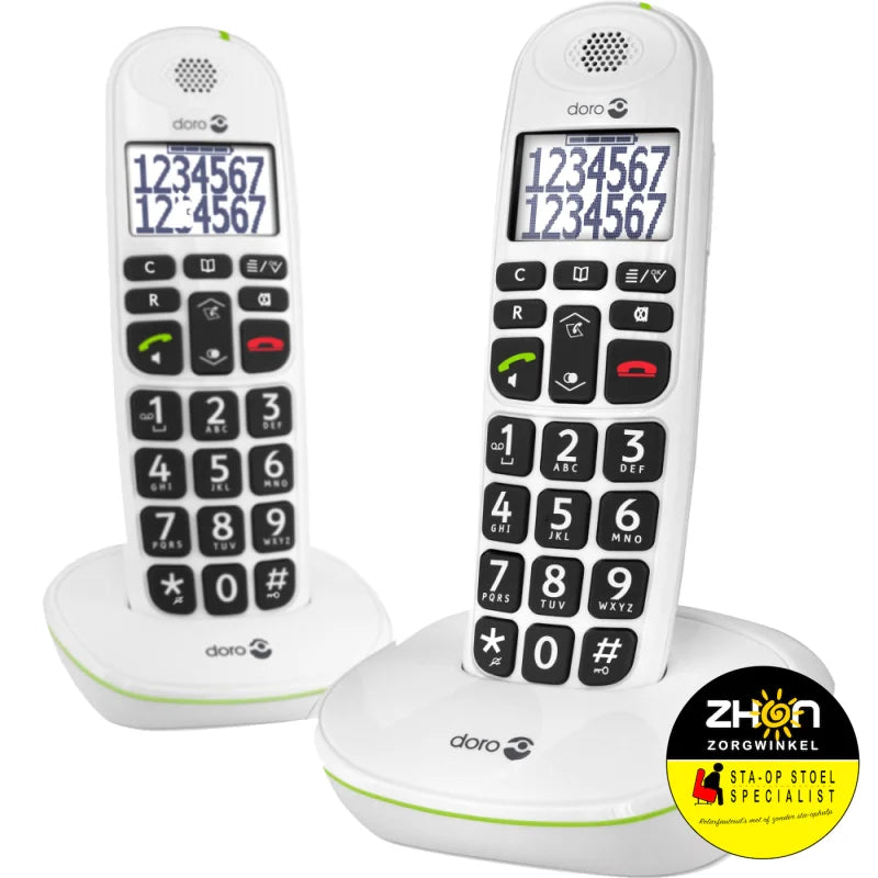 PhoneEasy 110 draadloze duo telefoonset met sprekende cijfertoetsen                  