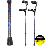 MultiMotion elleboogkrukken met print - Paisley blauw