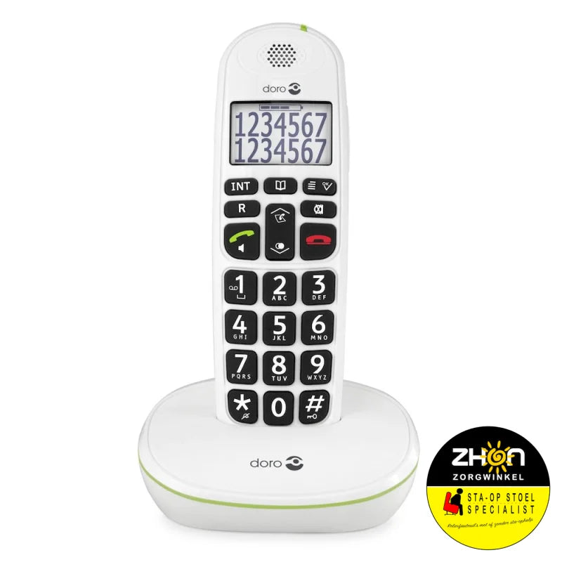 PhoneEasy 110 draadloze duo telefoonset met sprekende cijfertoetsen                  
