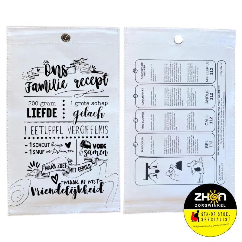 MultiMotion blusdeken - Familie recept print