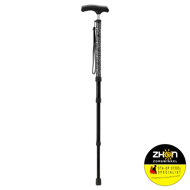 MultiMotion wandelstok telescopisch - Zwart paisley