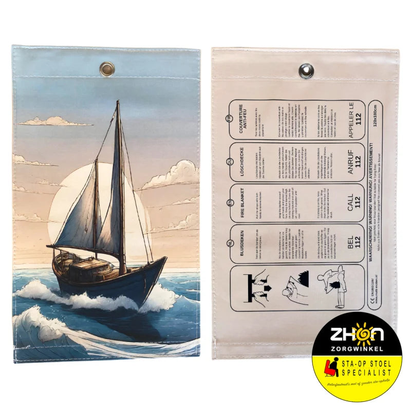 MultiMotion blusdeken - Zeilboot print