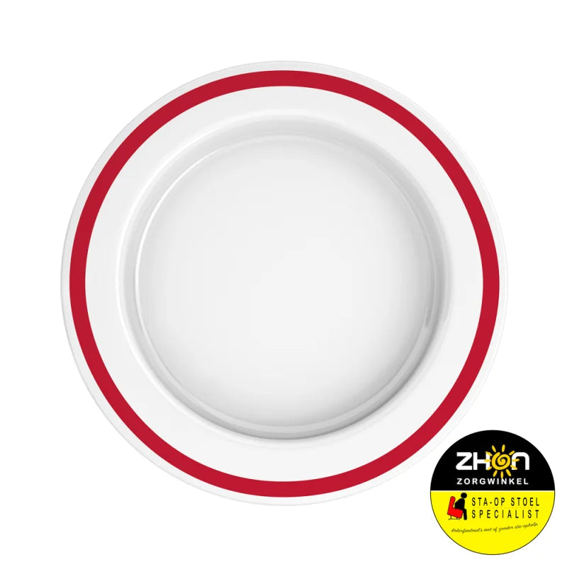 Bord groot 26cm Wit-Rood