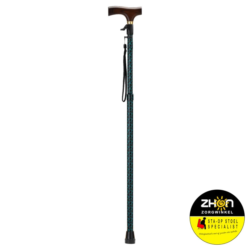 MultiMotion wandelstok met drukknop bediening - Zwart/ groene print