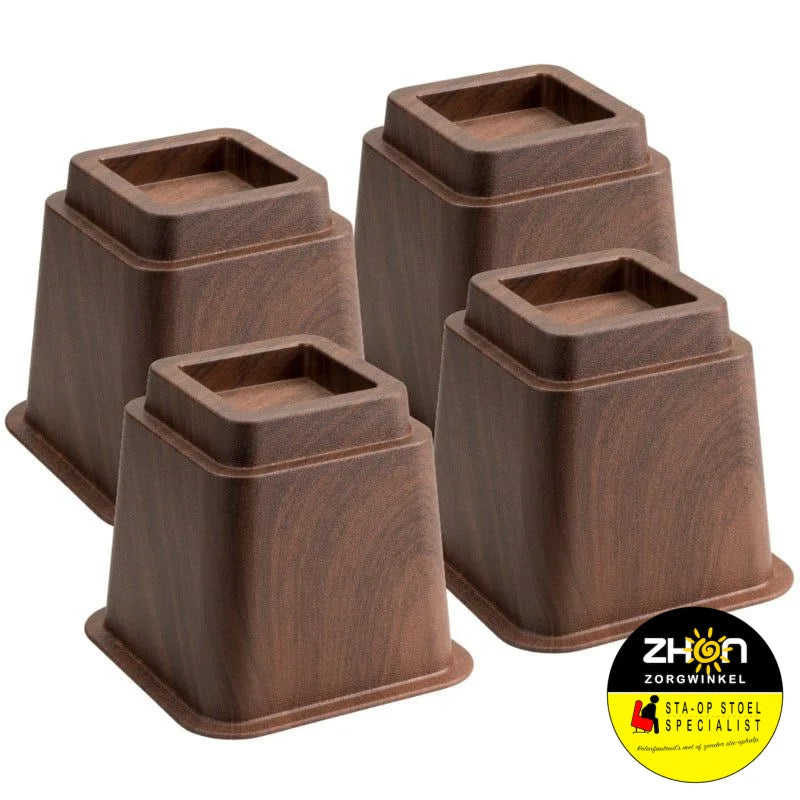 MultiMotion bedverhogers 13 cm - Hout print