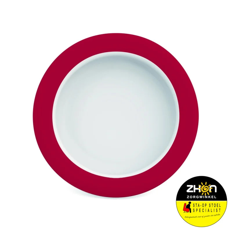 Bord klein 20 cm Wit-Rood