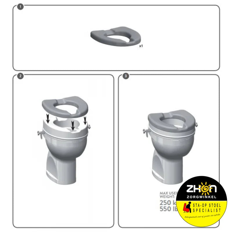 Zachte toiletzitting voor Atlantis toiletverhoger