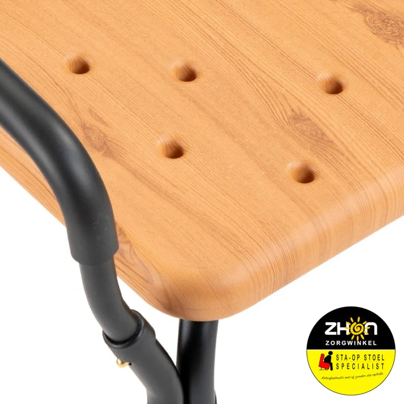 MultiMotion douchekruk met armsteunen - Lichte houtprint