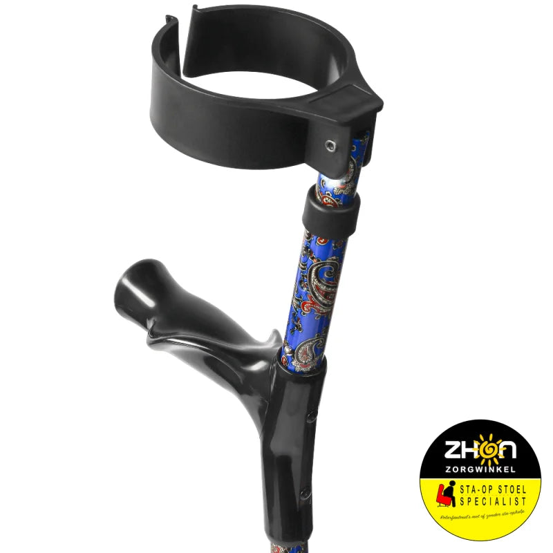 MultiMotion elleboogkrukken met print - Paisley blauw