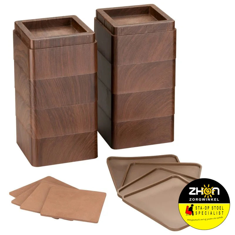 MultiMotion bedverhogers 5 cm Heavy Duty - Hout print