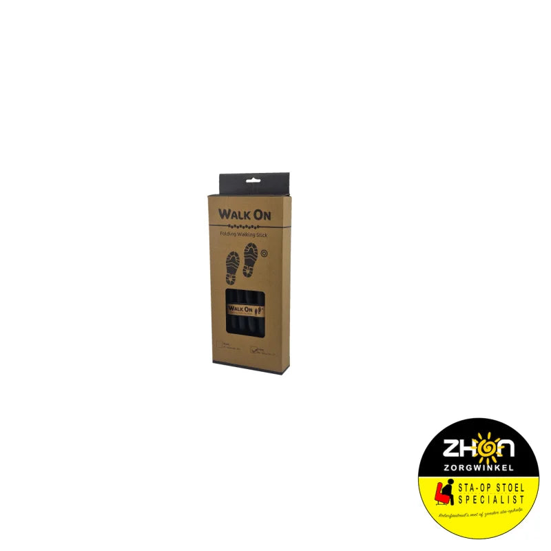 Walk-On opvouwbare wandelstok lang Black Matte