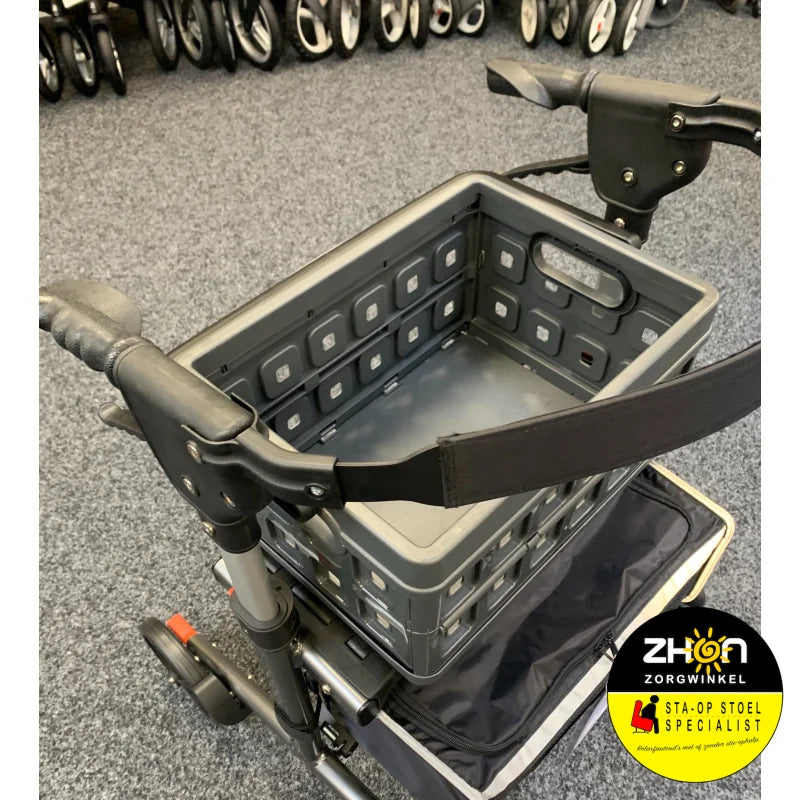 ZHON - Rollator-krat - Vouwkrat voor op zitje van de rollator - Universeel - Antraciet
