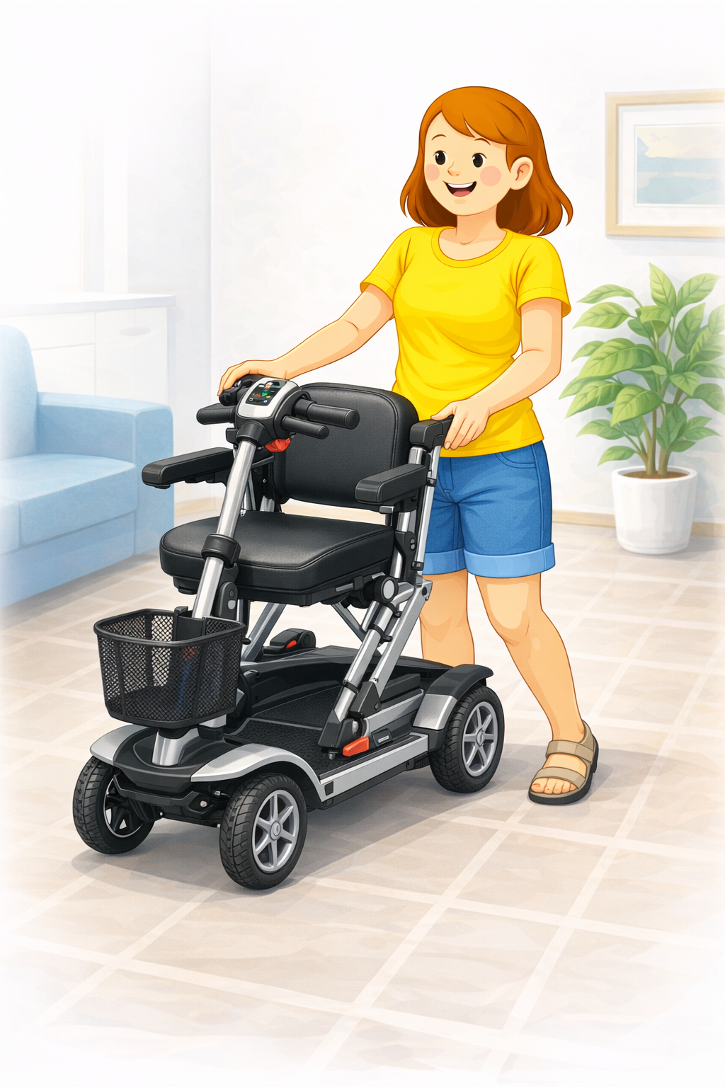 Opvouwbare of deelbare scootmobielen