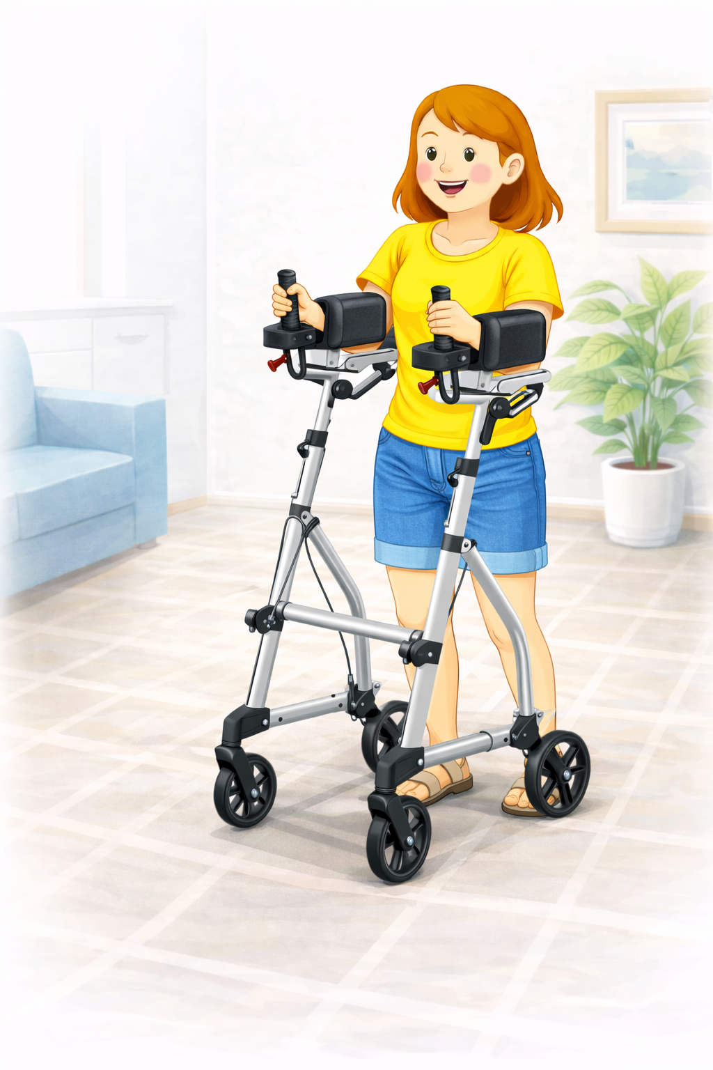 Rollator met onderarmschalen