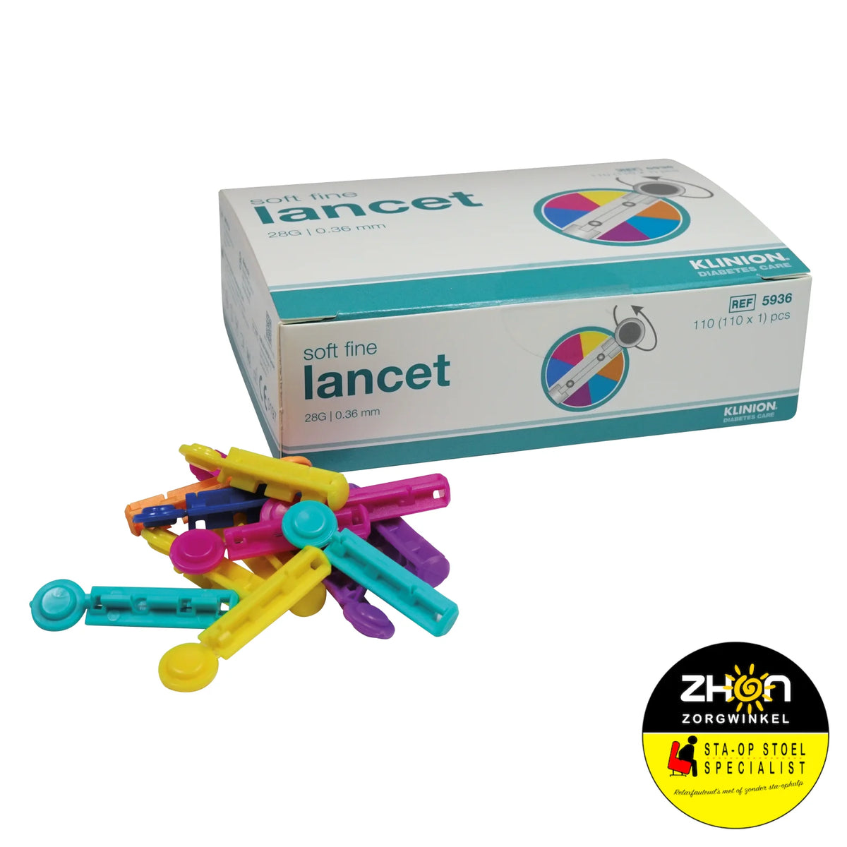 KLINION Diabetes Care soft fine colour lancet prikpen 110 stks