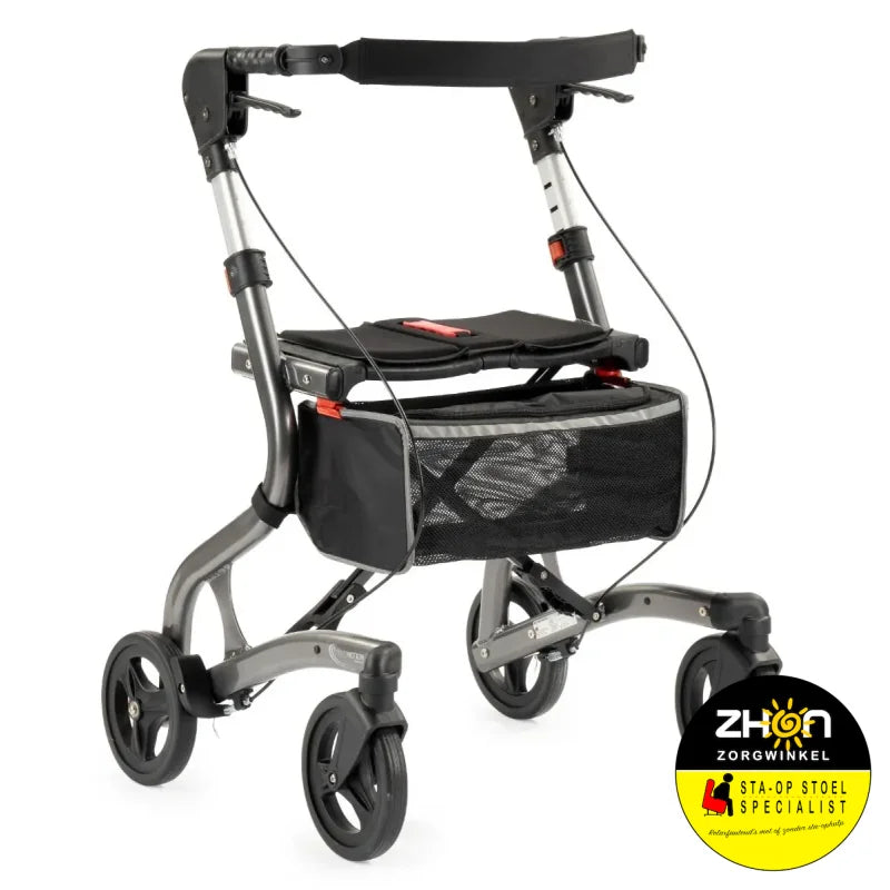 Trollimaster RG70 Soft Rollator - Donkergrijs met Softwielen