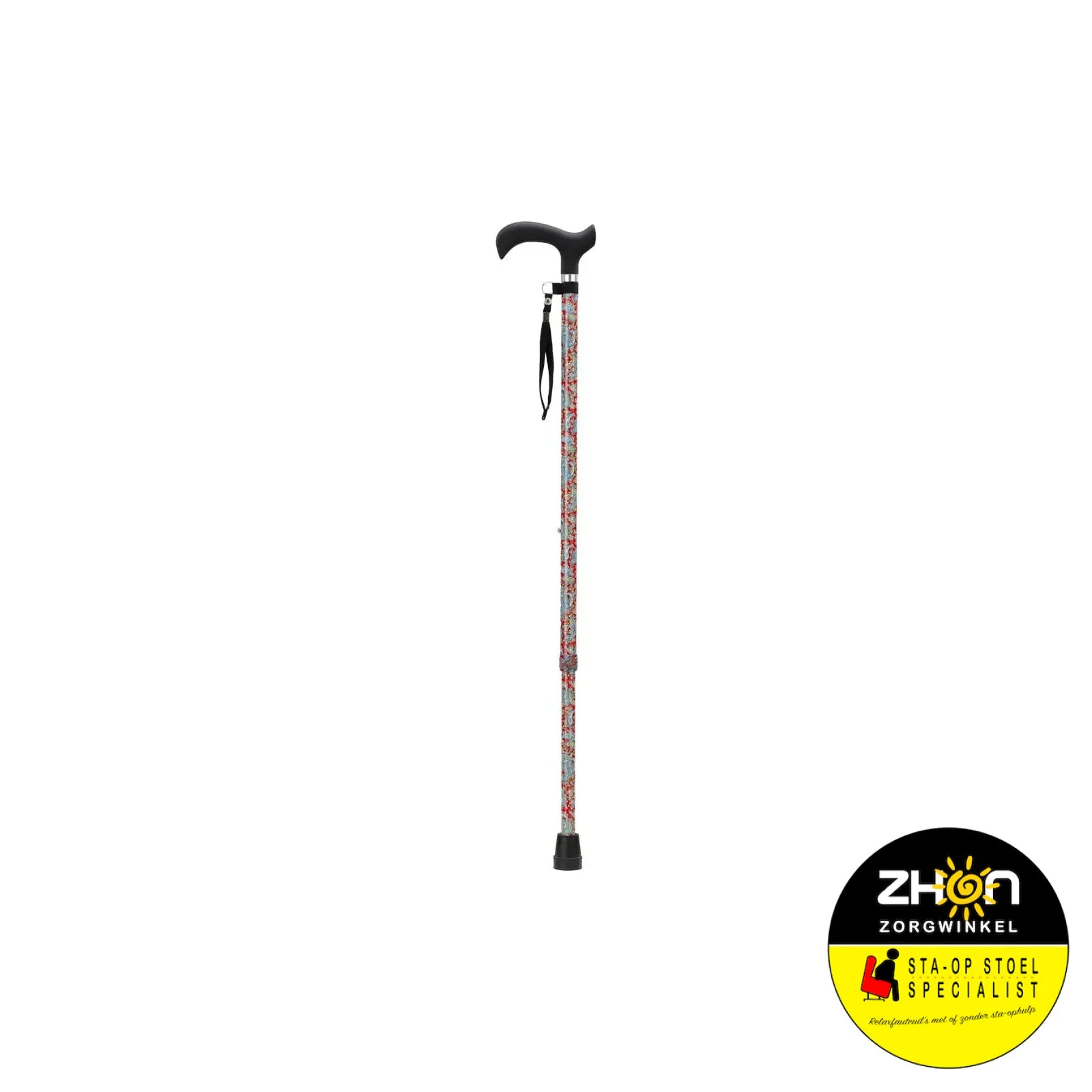 Wandelstok met ergonomisch handvat, polsbandje en 10-voudige hoogteverstelling