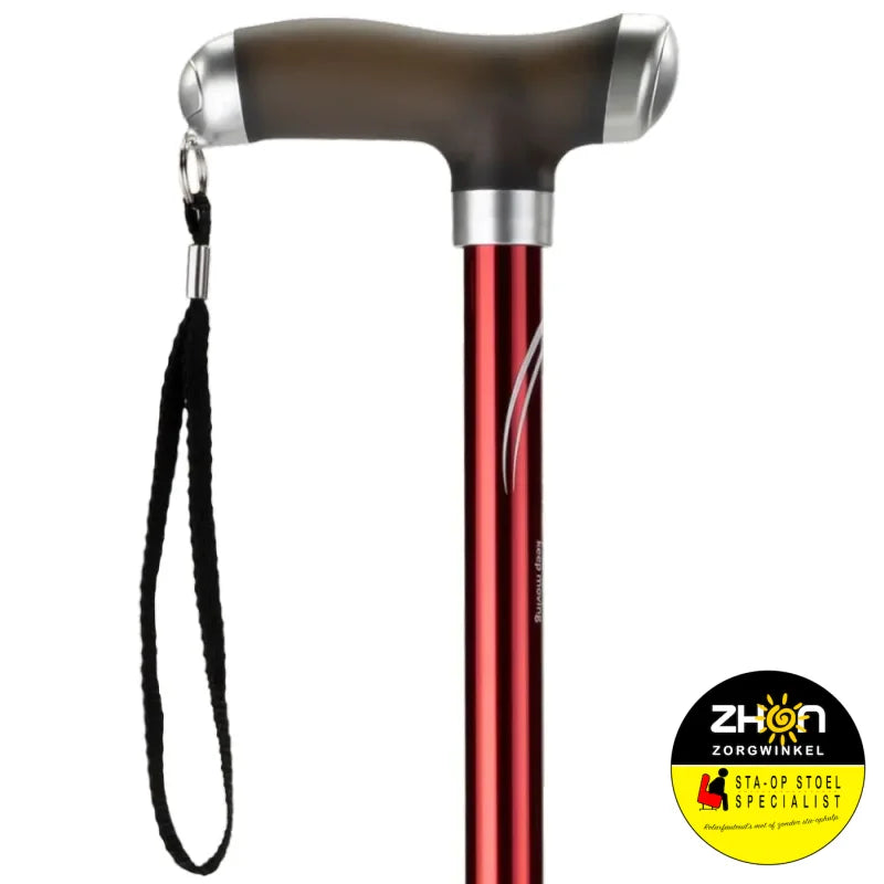 Wandelstok met siliconen handvat - Zwart - Best getest !!