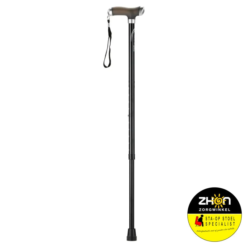 Wandelstok met siliconen handvat - Zwart - Best getest !!