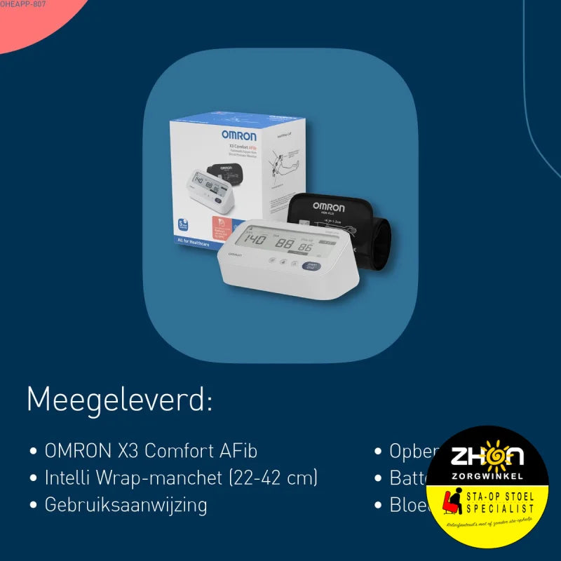 Omron - X3 Comfort AFib - Bloeddrukmeter - Aanbevolen door dokter en ziekenhuis