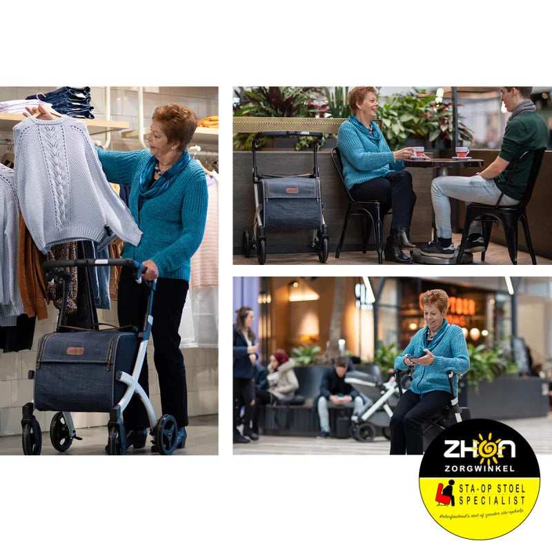 Rollz - Flex rollator met grote boodschappentas