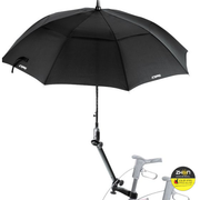 Topro - Paraplu / parasol, zwart, met multifunctionele houder