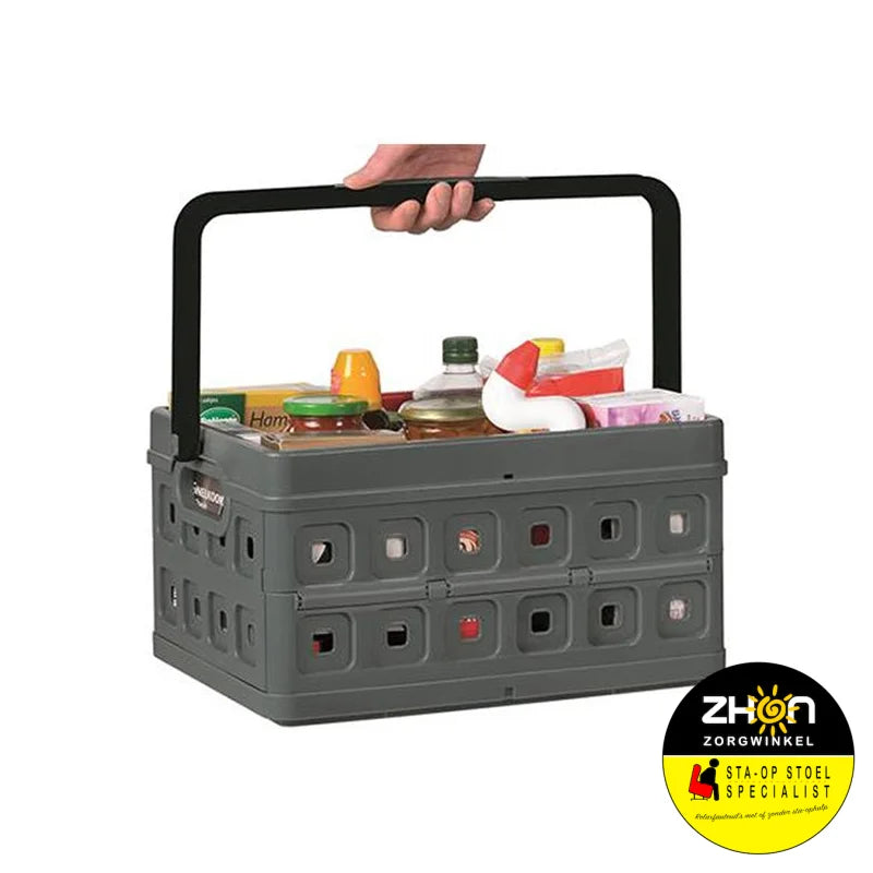 ZHON - Rollator-krat - Vouwkrat voor op zitje van de rollator - Universeel - Antraciet