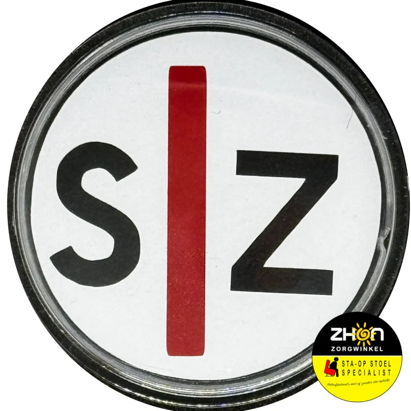 Button S | Z (slechtziend) met speld - wit
