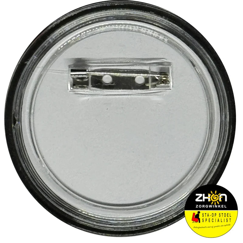 Button S | Z (slechtziend) met speld - wit